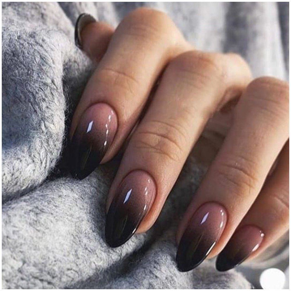 Маникюр градиент темный