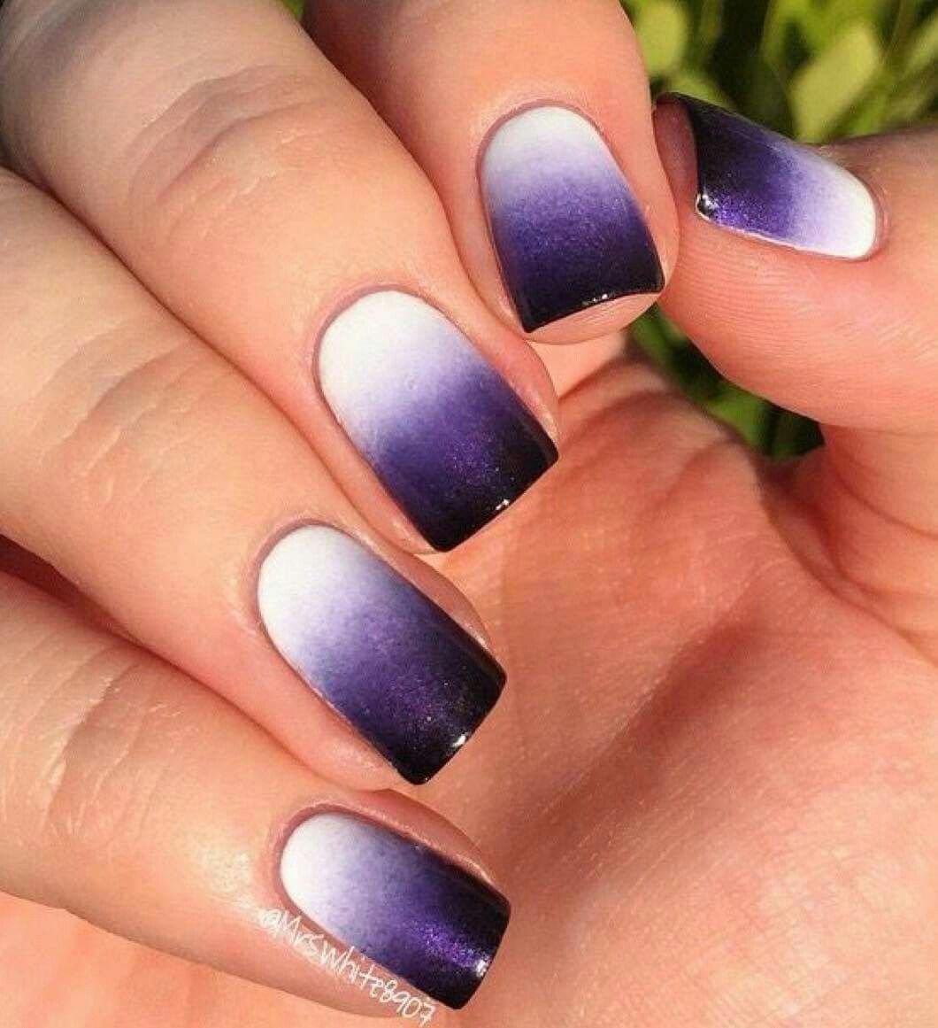 Красный градиент на ногтях