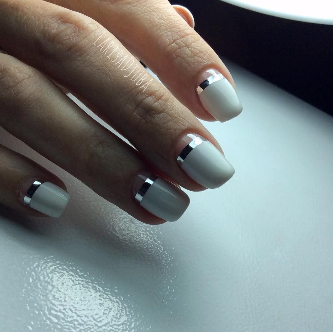 Строгий маникюр для офиса