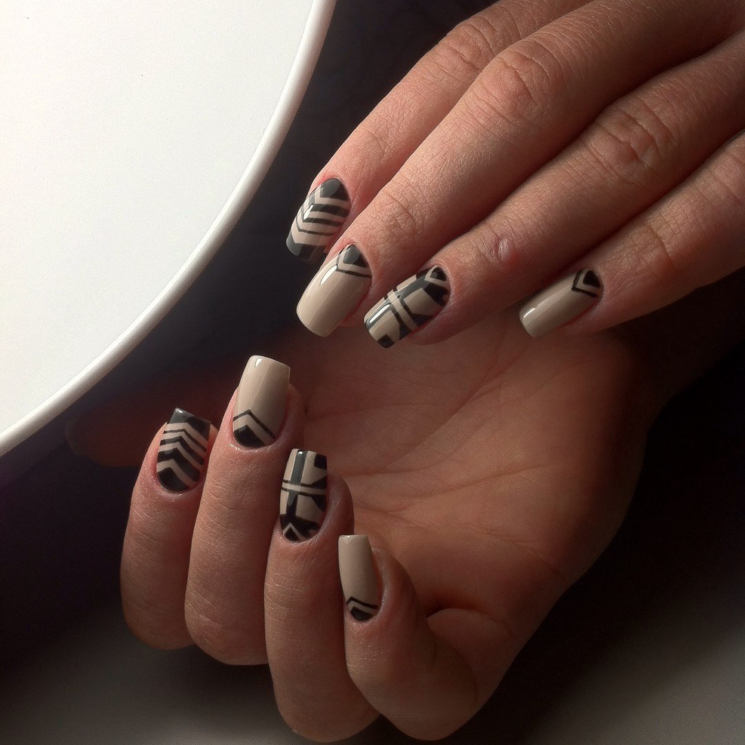 Маникюр геометрия на длинные ногти