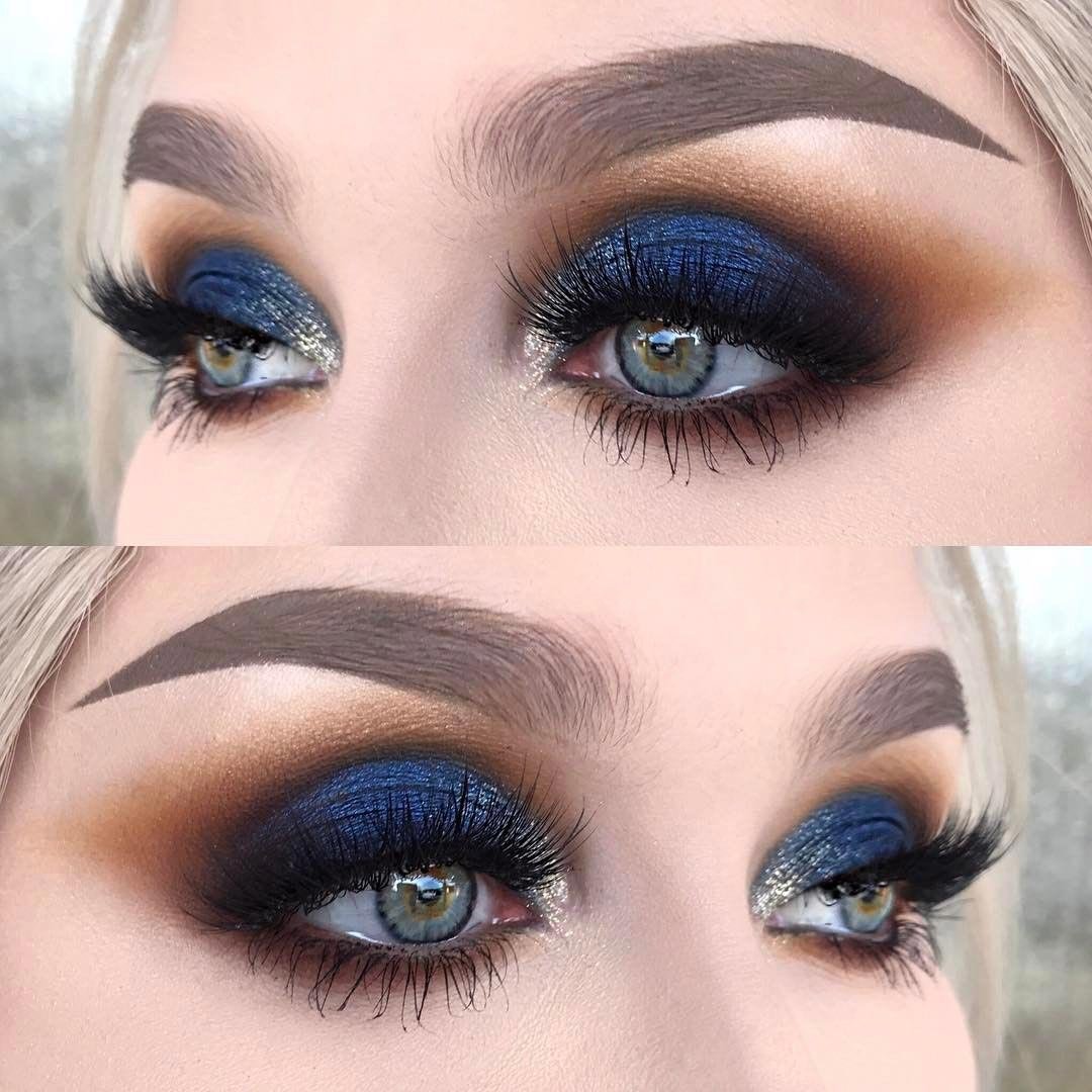 Синий макияж глаз