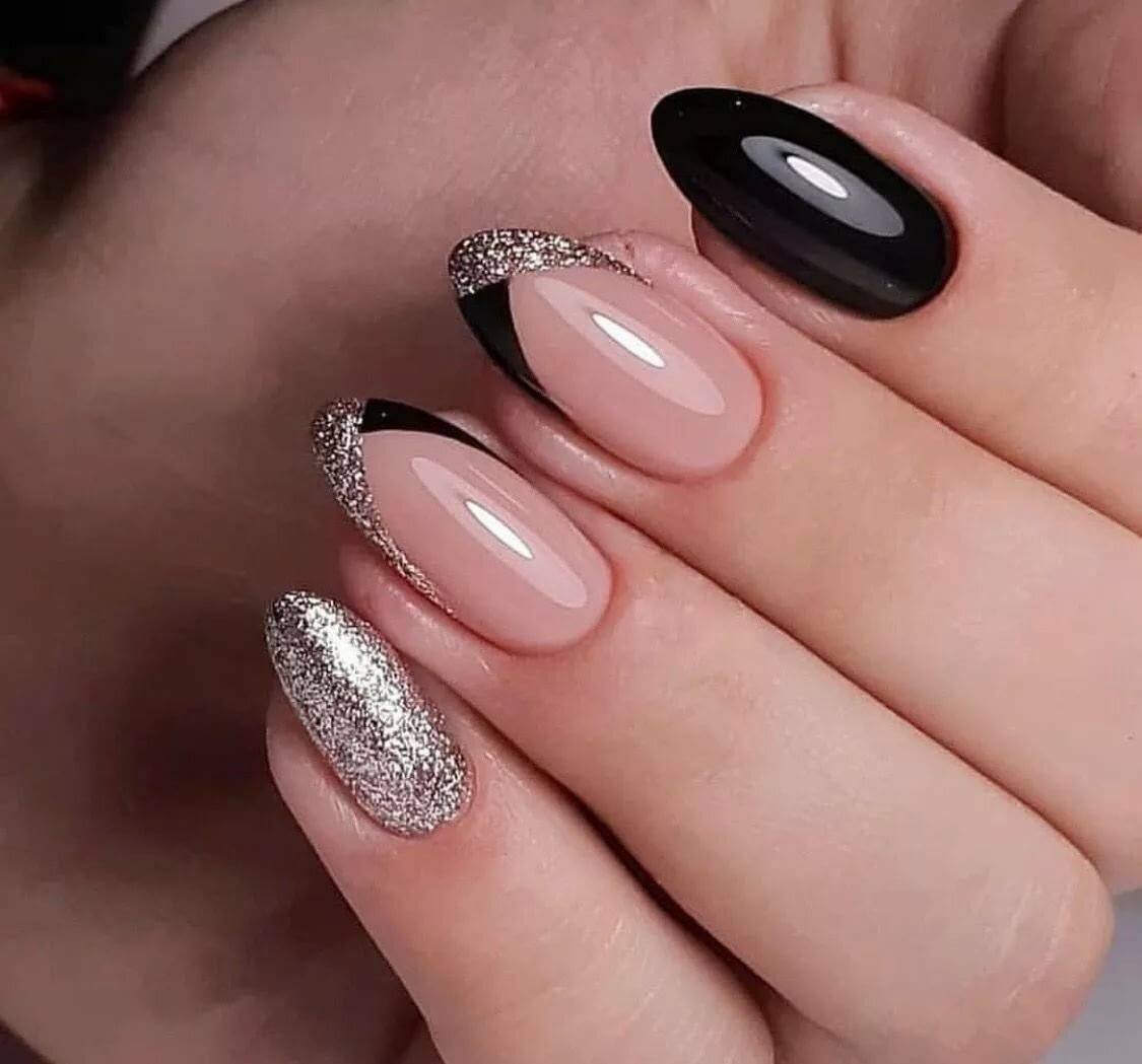 Маникюр на средние ногти овальной формы