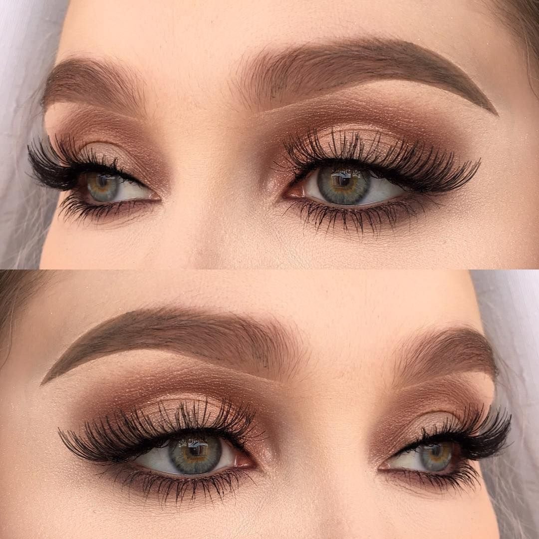 Макияж в коричневых тонах для карих глаз