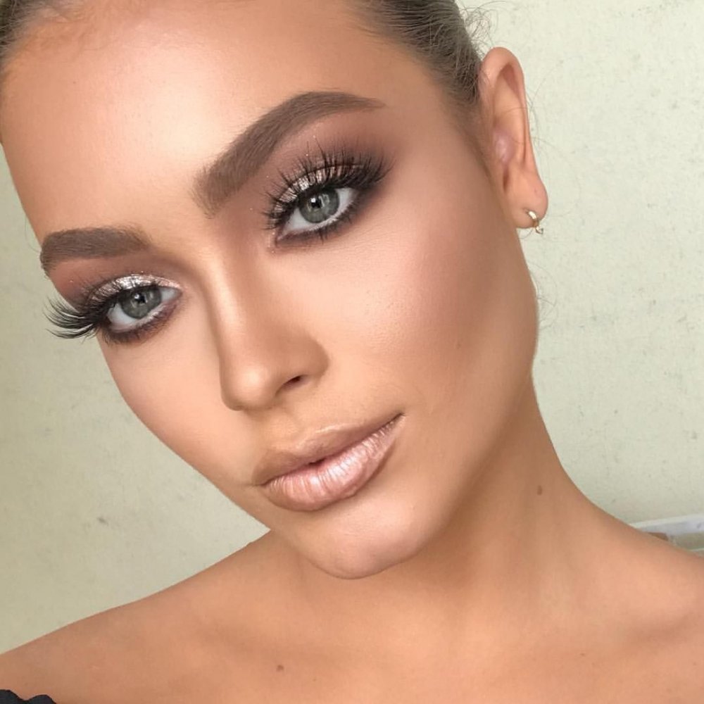 Вечерний макияж для нависшего века