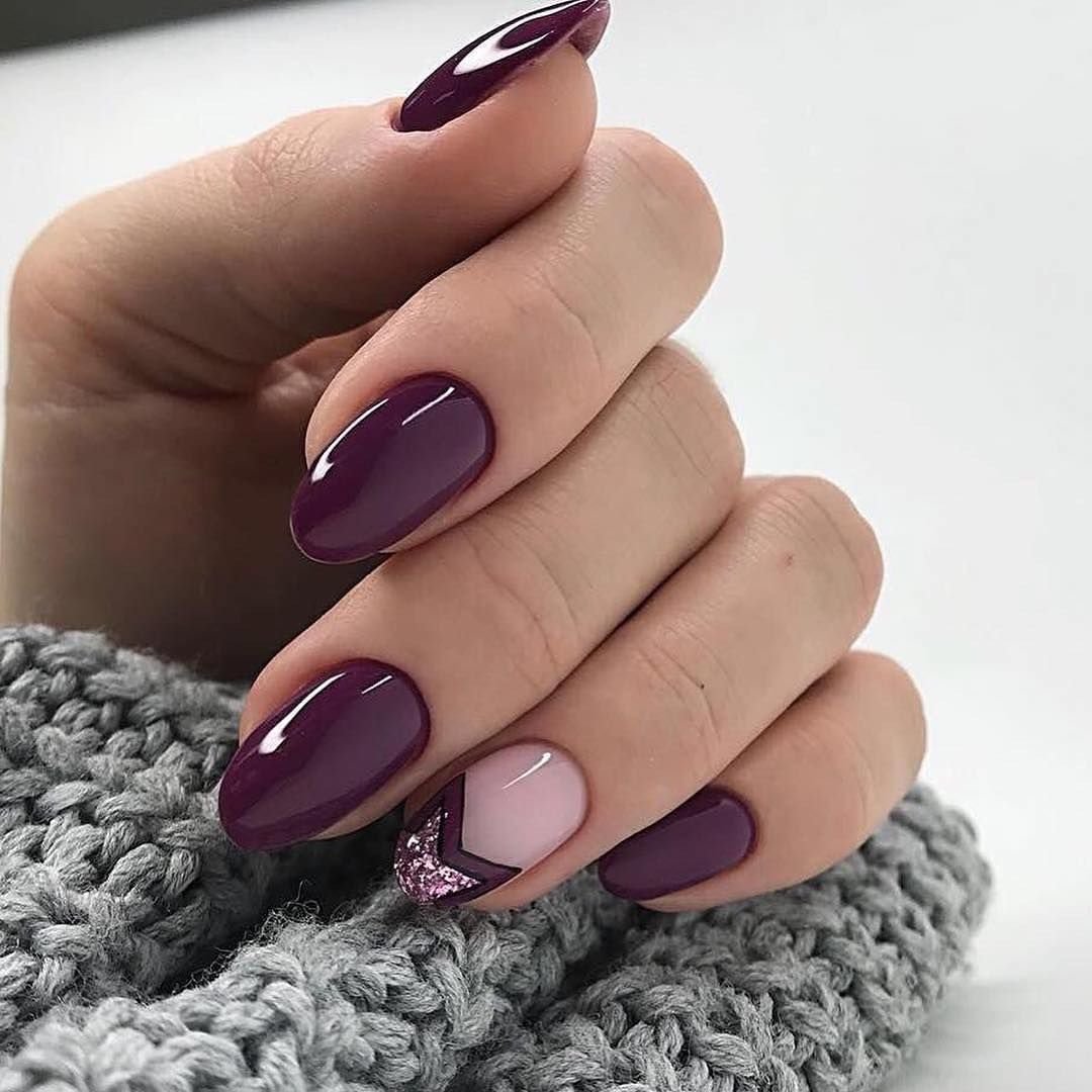 Маникюр сливового цвета