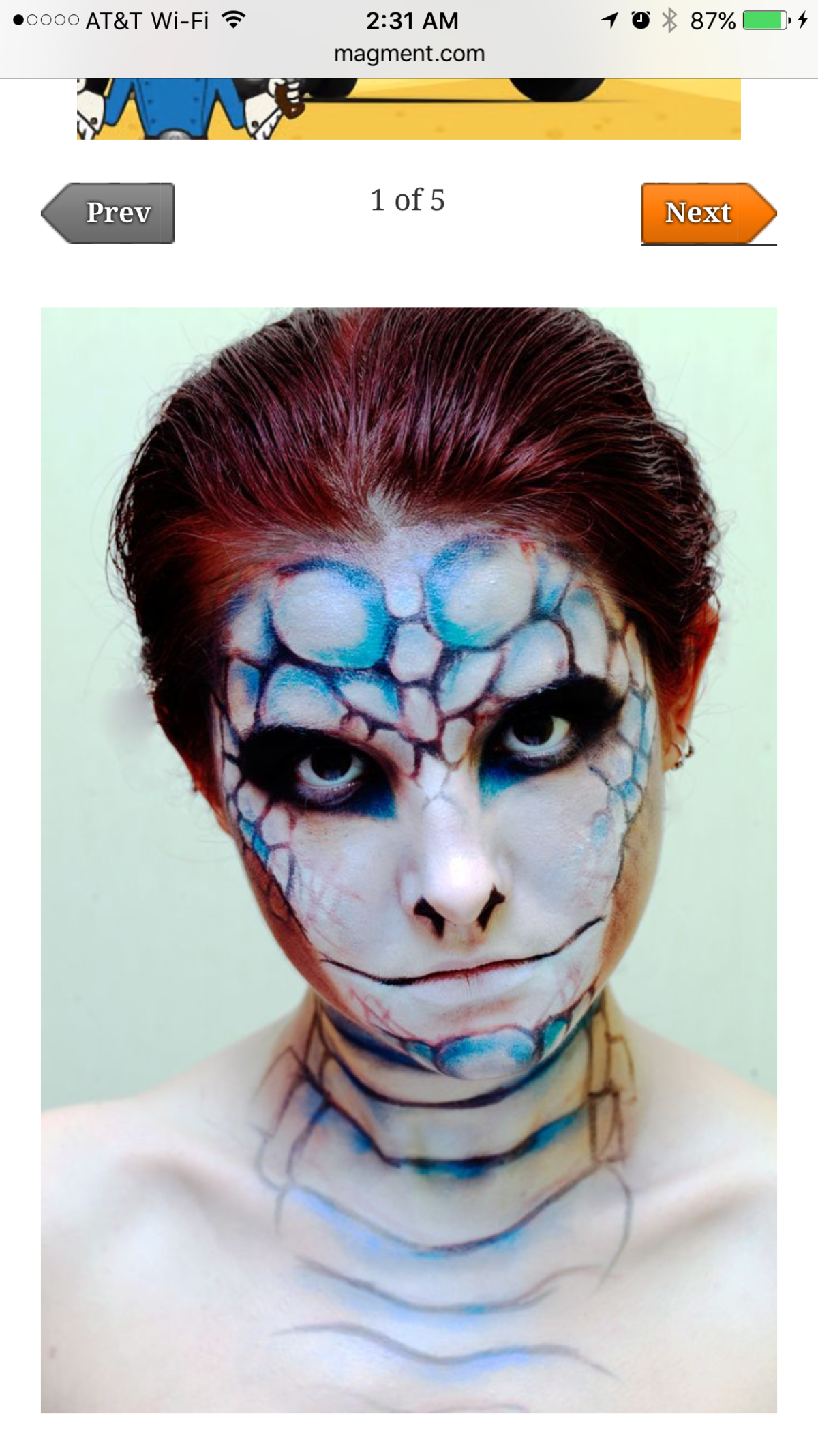 Макияж на Хэллоуин змеиный