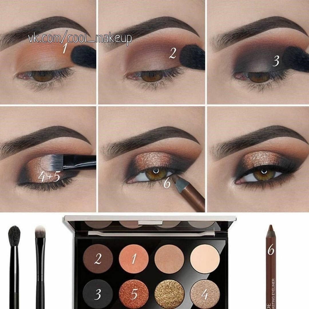 Макияж для карих глаз пошаг