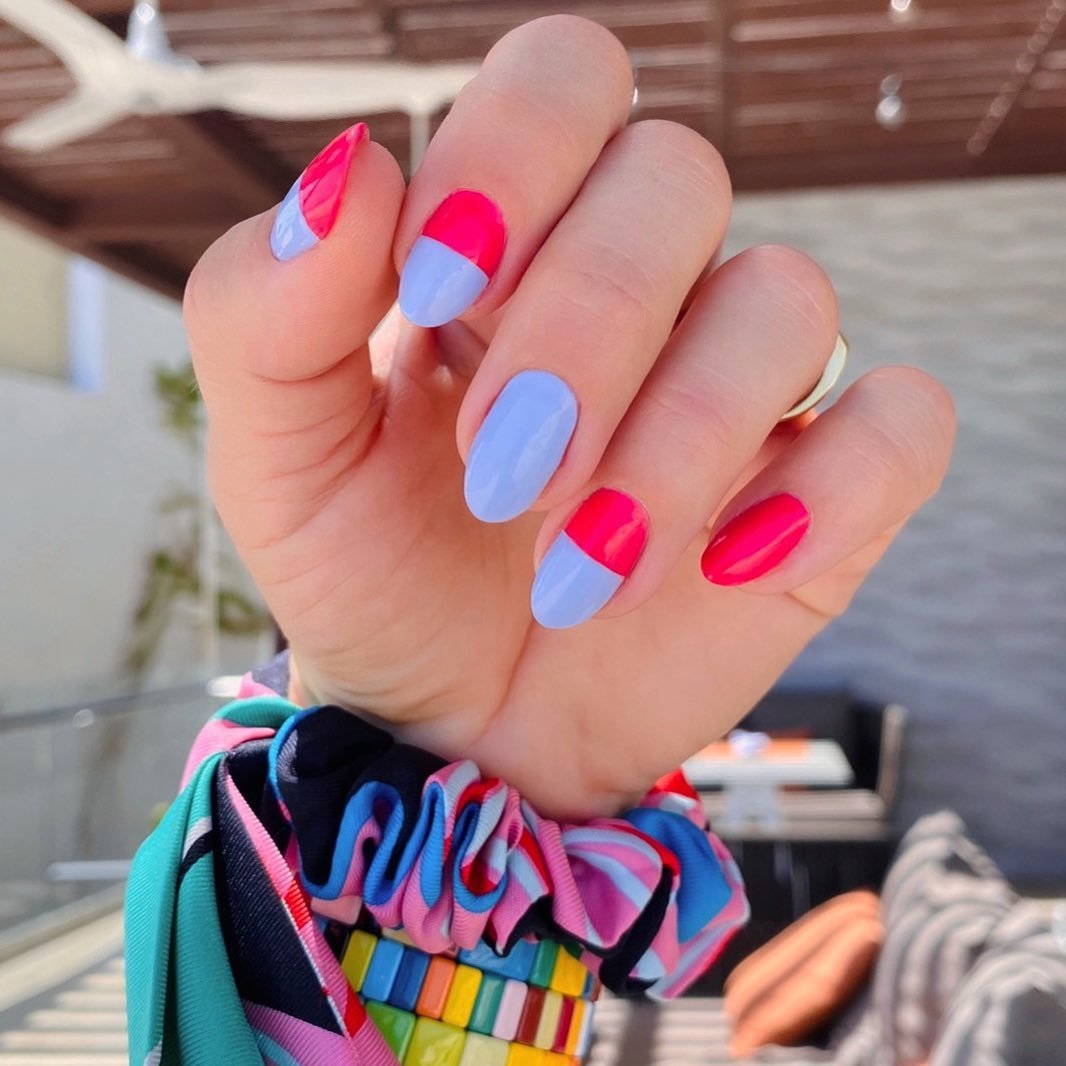 Разноцветный маникюр сочетание цветов