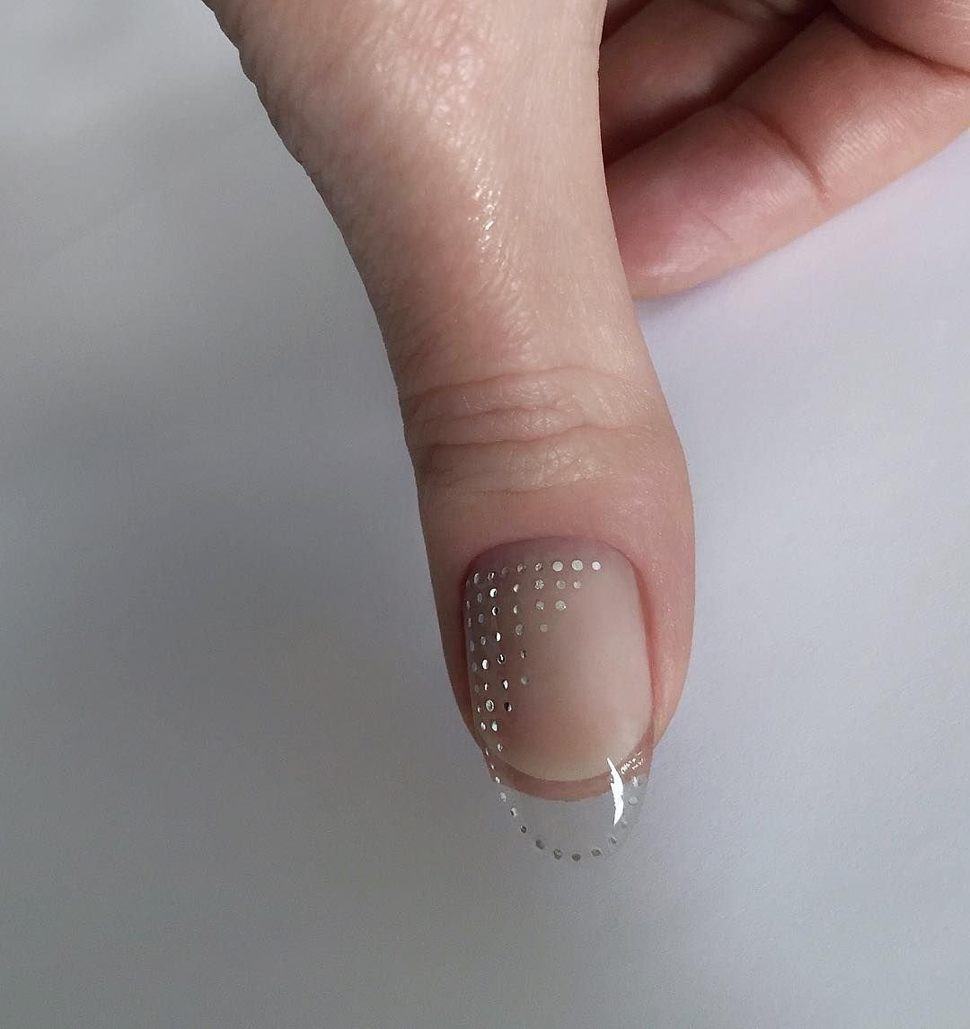 Маникюр нюдовый Жемчужная втирка