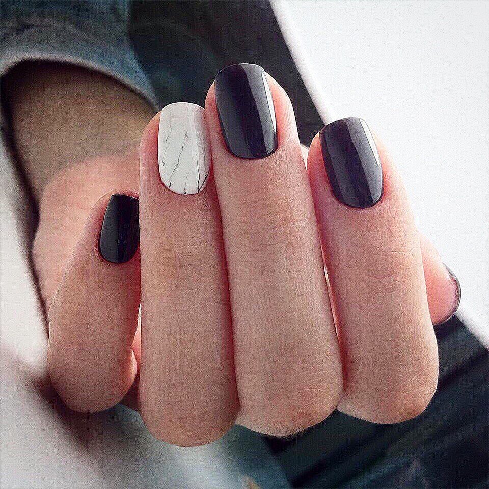 Строгий маникюр для офиса