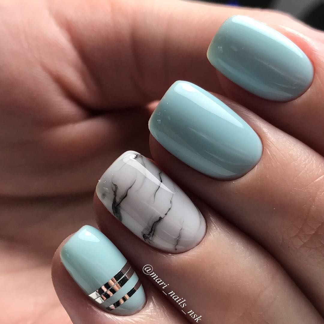 Ногти серо голубые