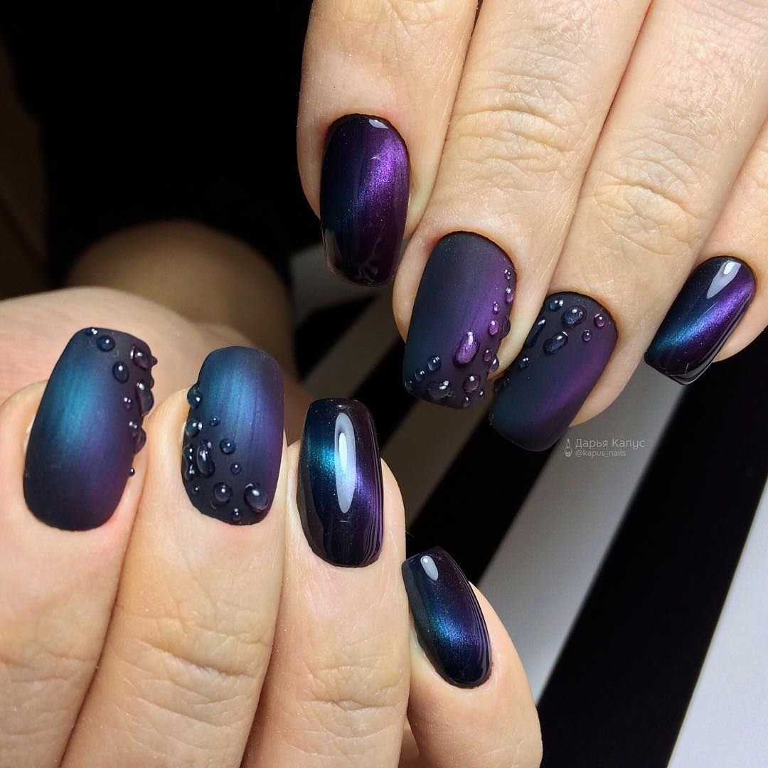 Маникюр 2020 синий кошачий глаз