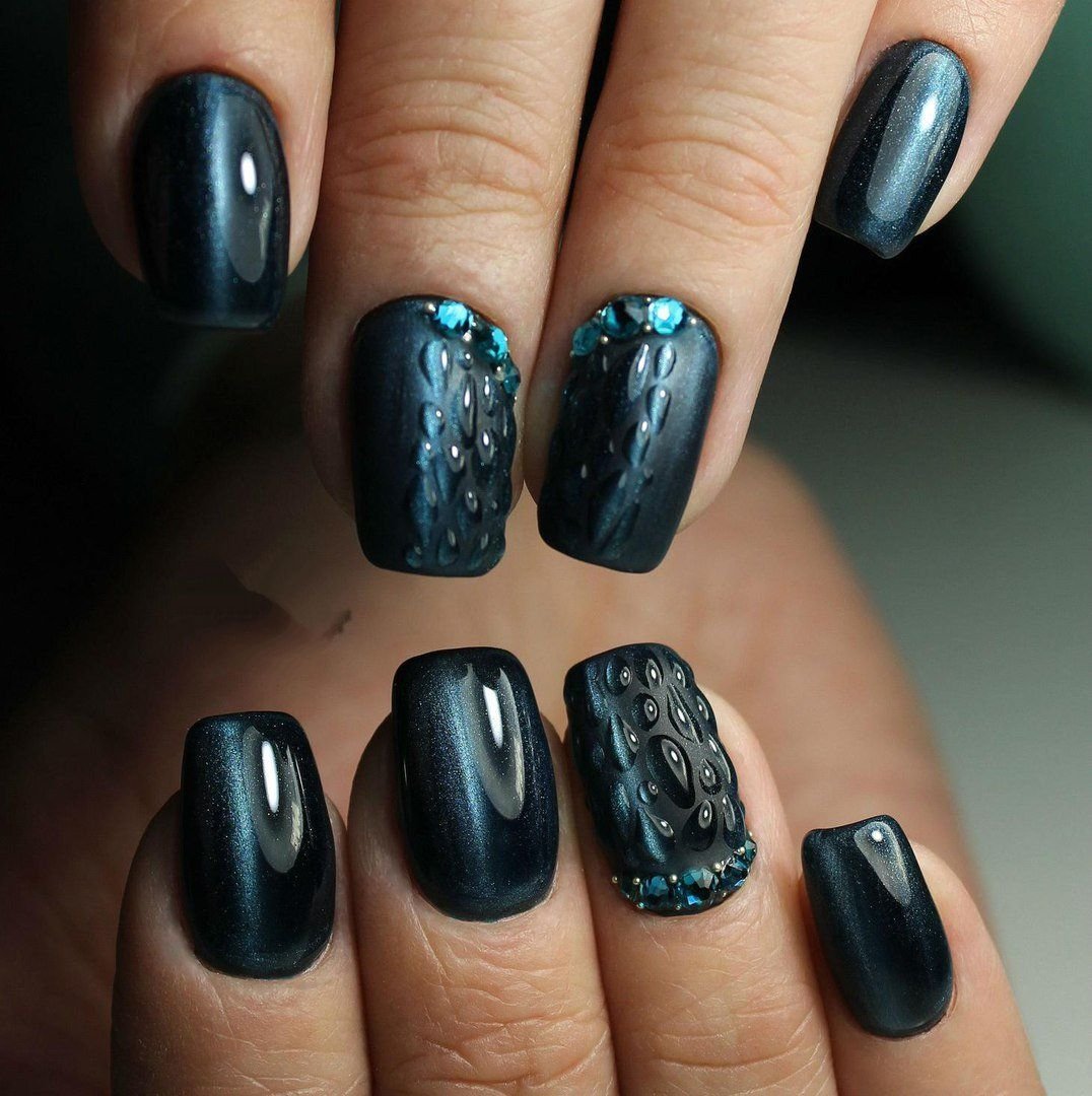 Дизайн ногтей кошачий глаз хамелеон