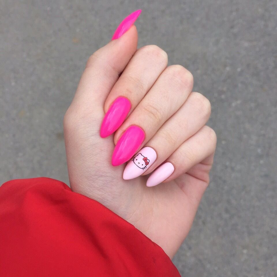 Ногти розовые подростковые