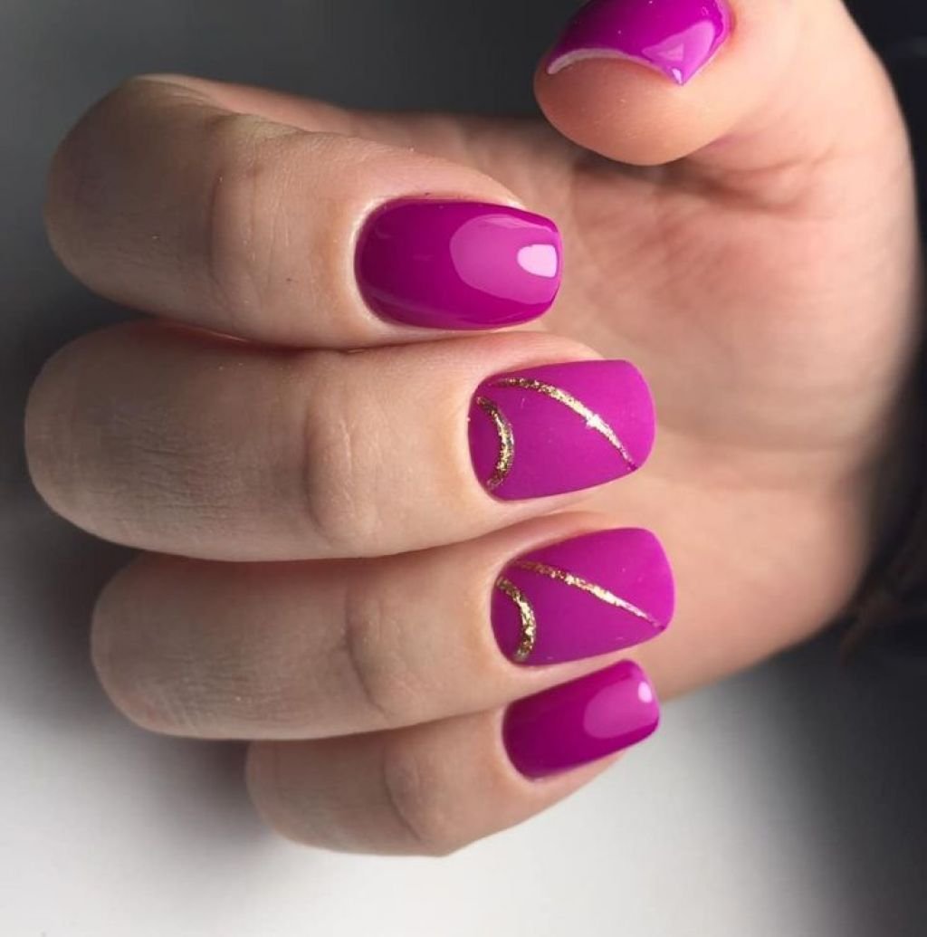 Маникюр фуксия френч