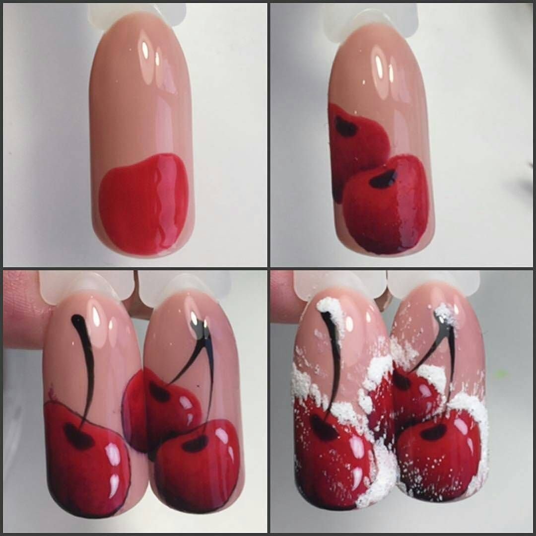 Дизайн ногтей фрукты пошагово