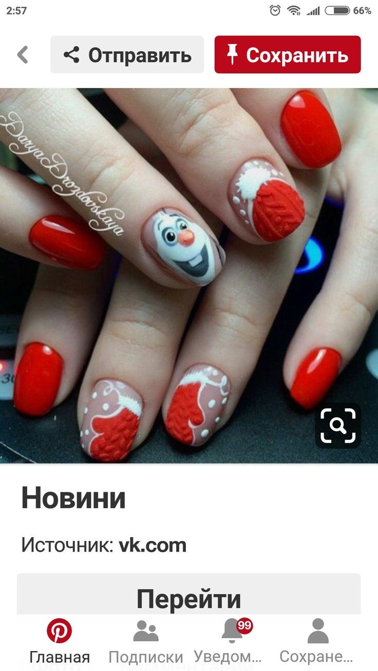 Новогодний маникюр зимняя вишня