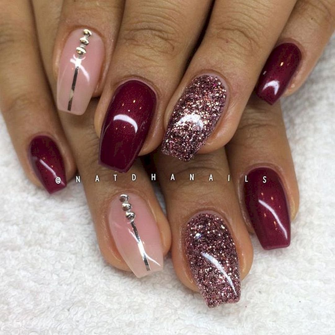 Маникюр 2021 бордо бургунди