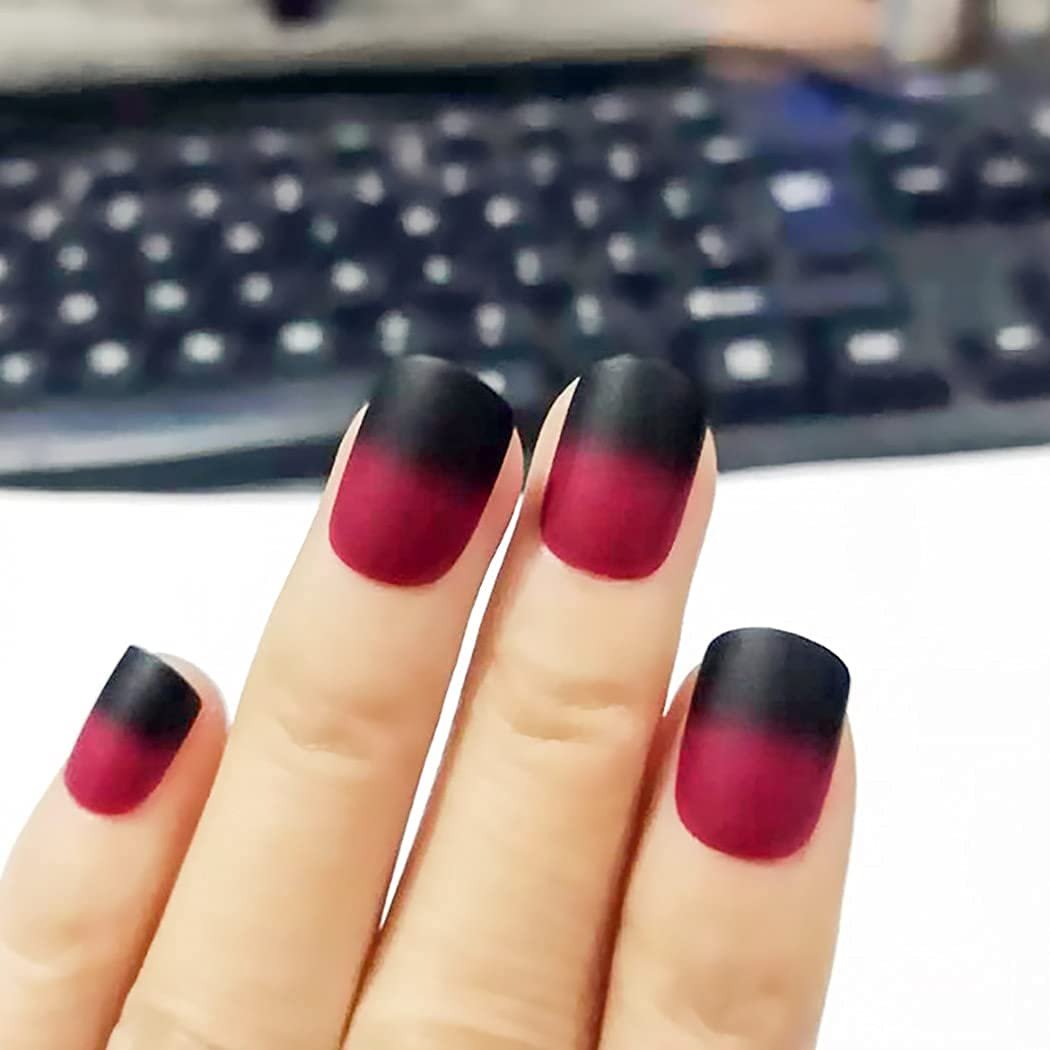 Маникюр черно красный градиент
