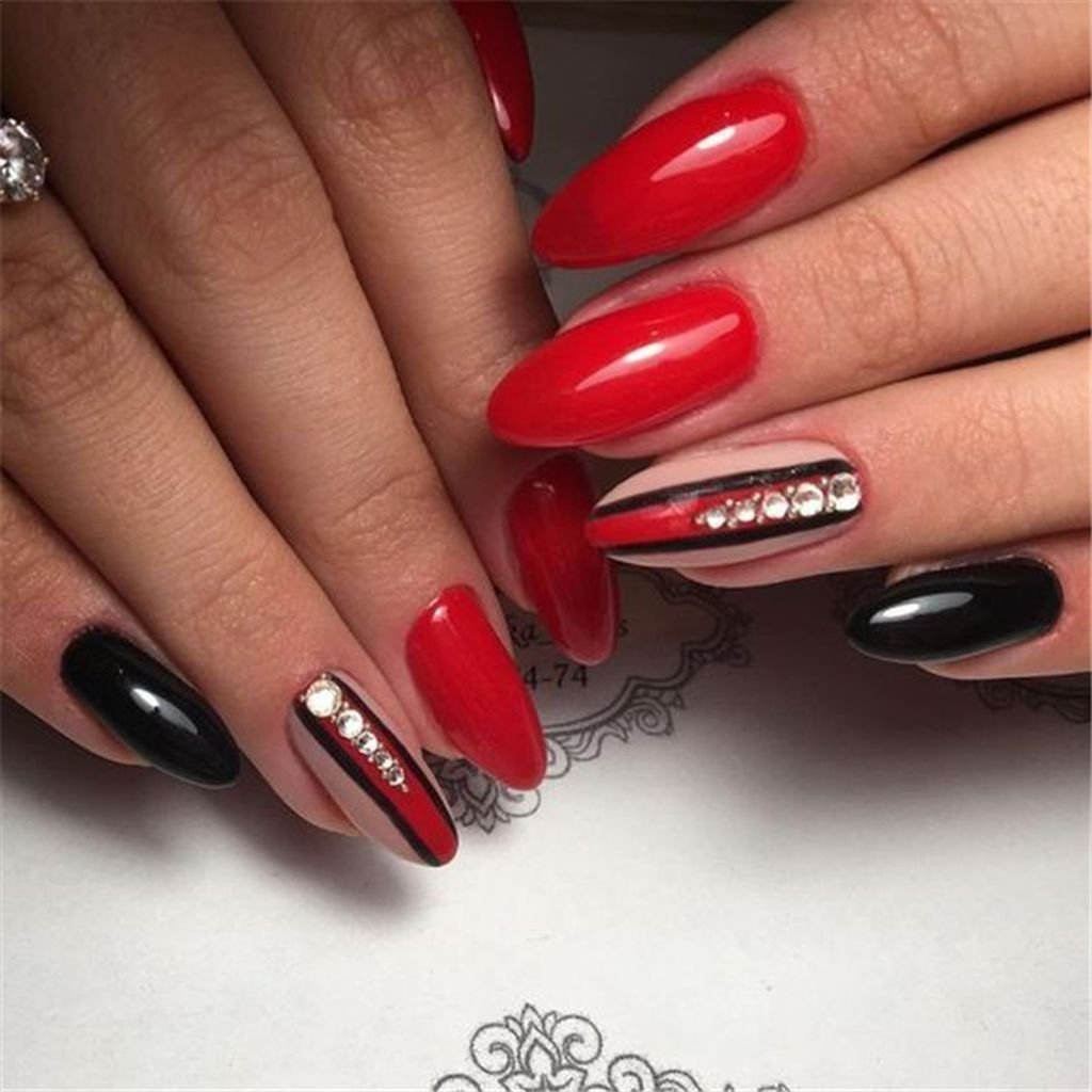 Черно серый маникюр