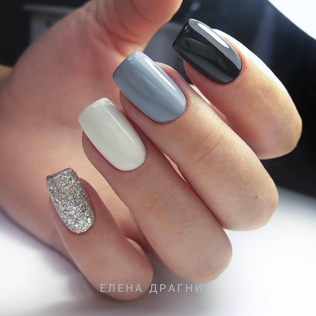 Серый маникюр