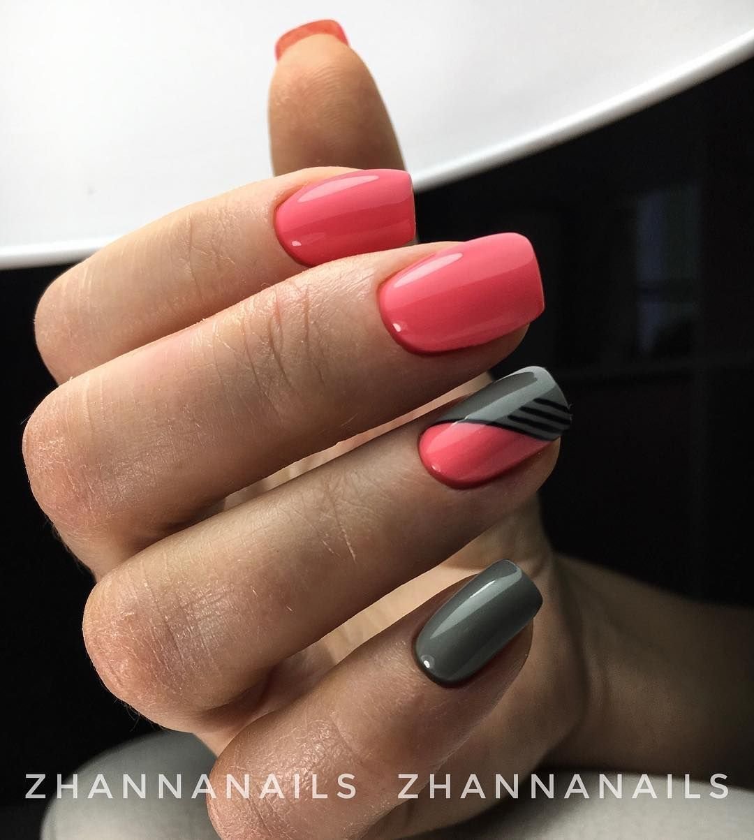 Ногти осень серые