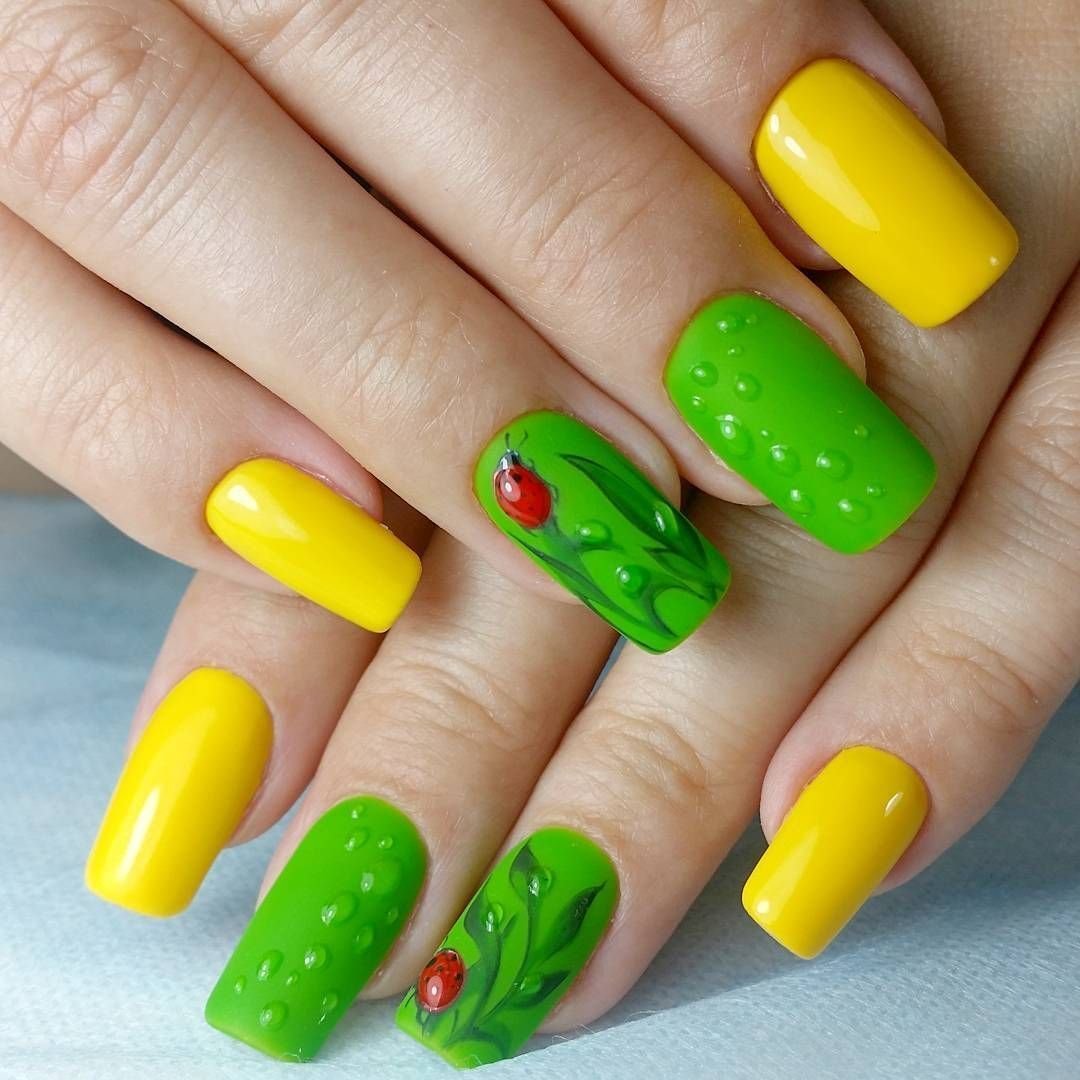 Апельсин на ногтях