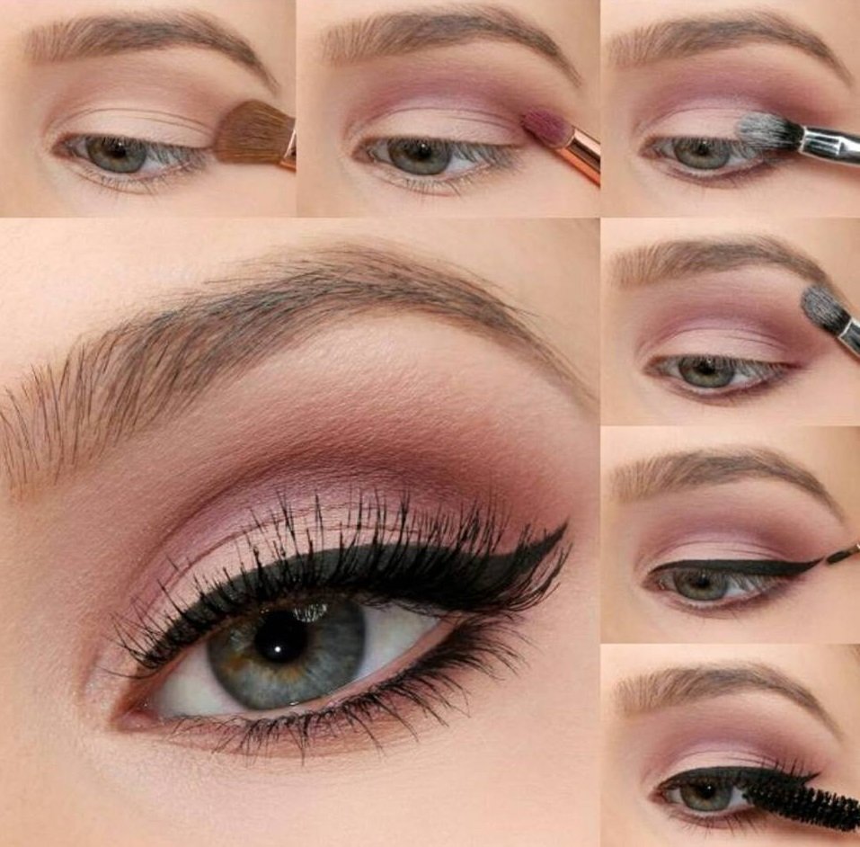 Макияж глаз пошаговое розовый
