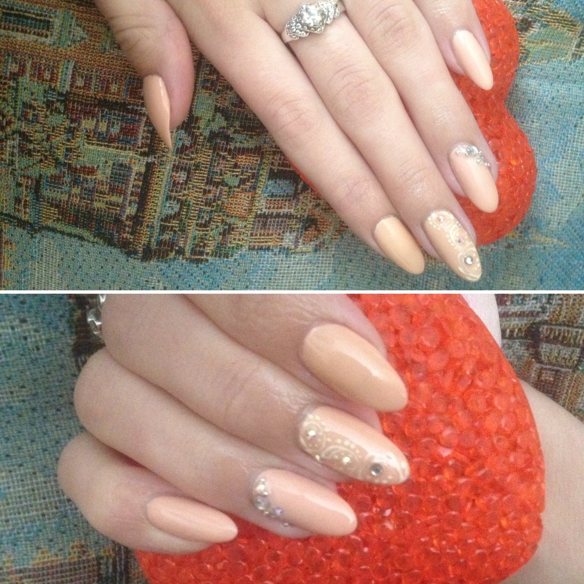 Оранжевый маникюр