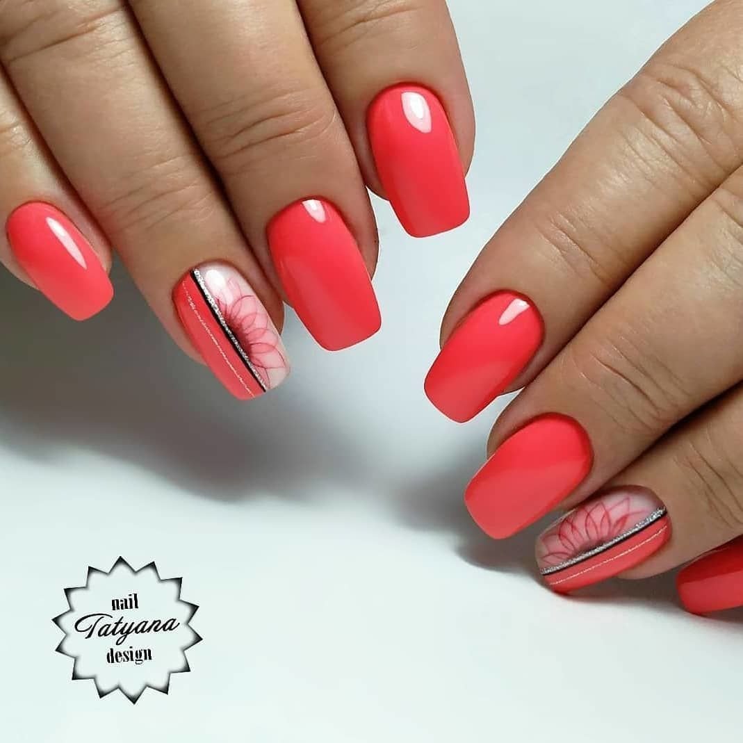 Ногти красные молодежные