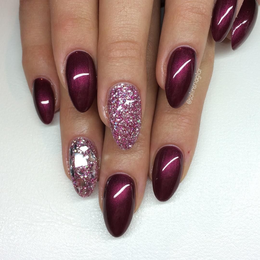 Маникюр кошачий глаз розовый нежный