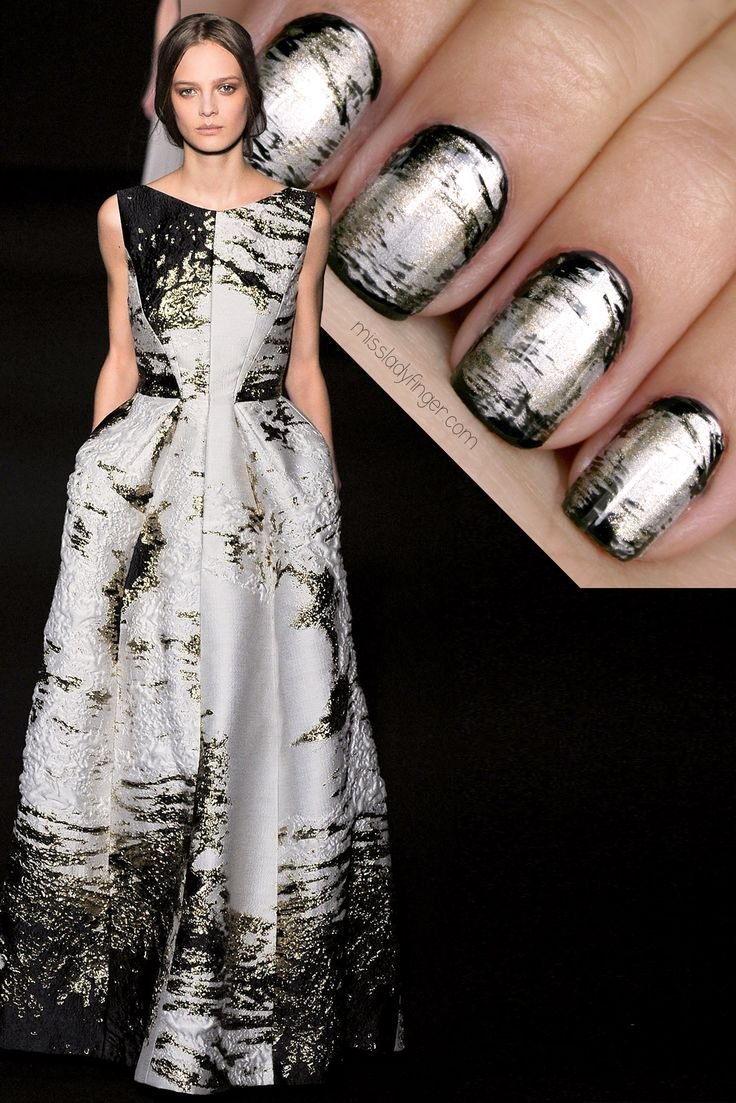 Красивый маникюр черного цвета