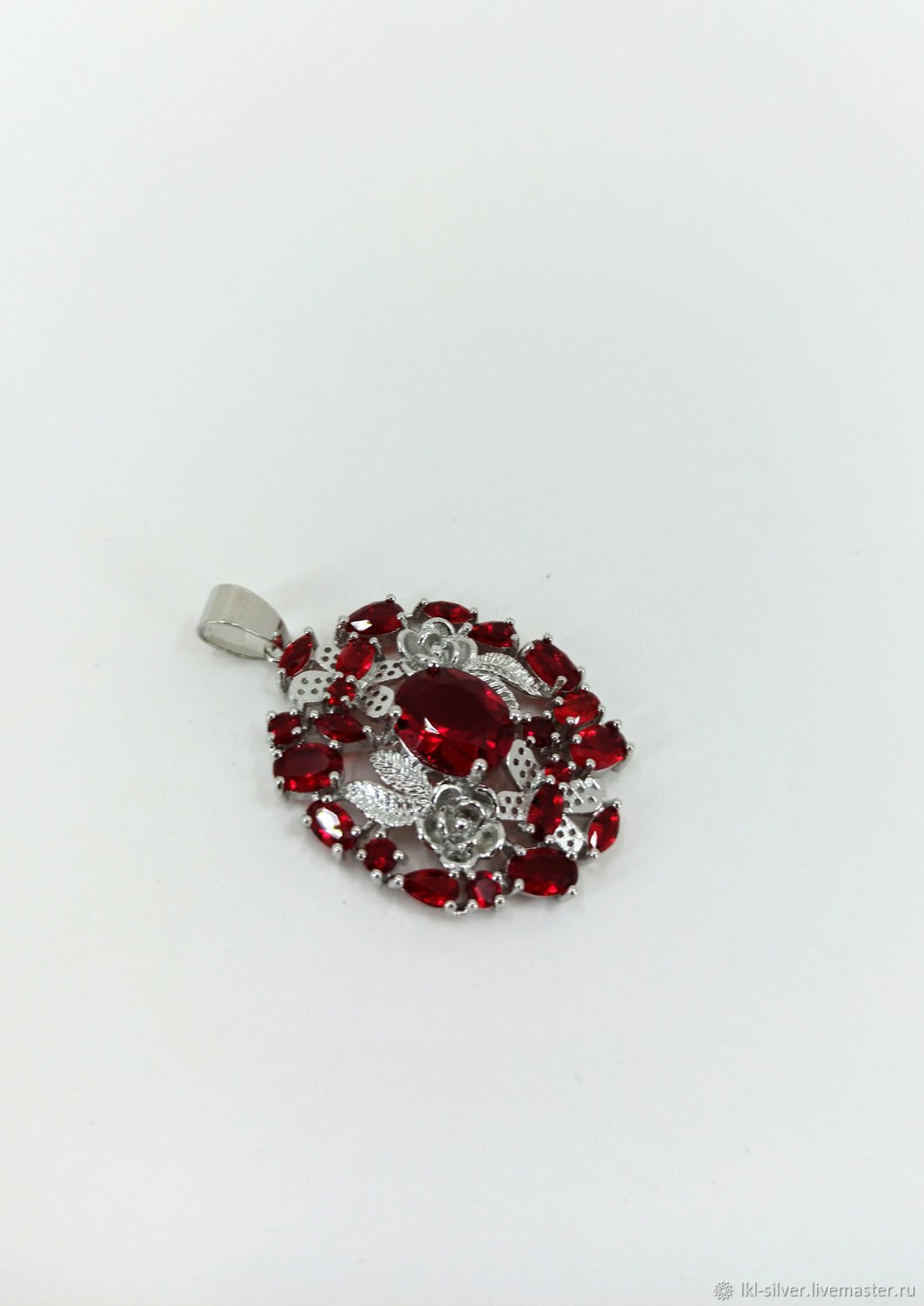 Подвеска сердце Рубин