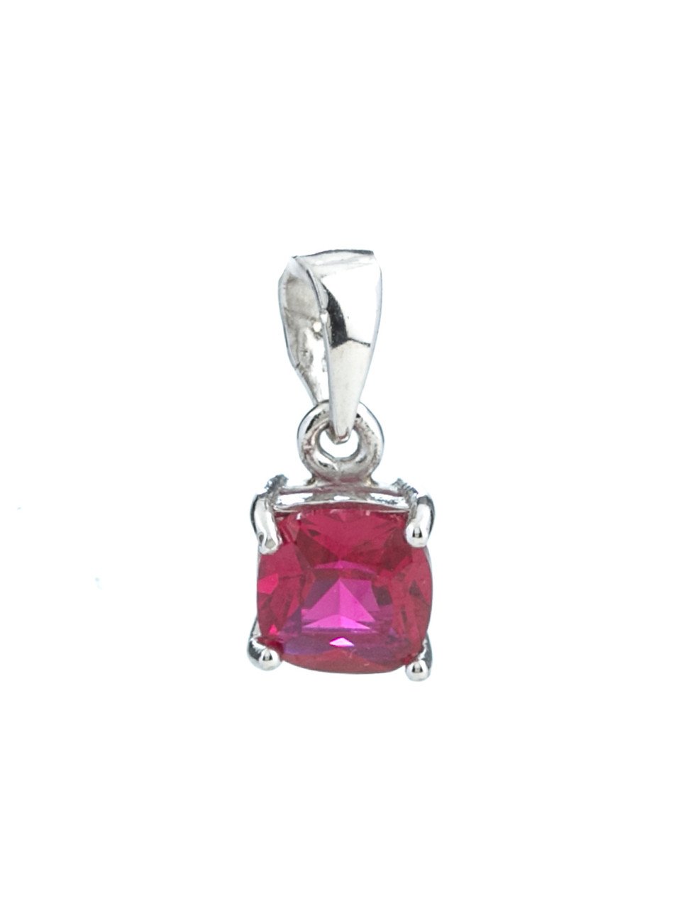 Серебряная подвеска с рубином