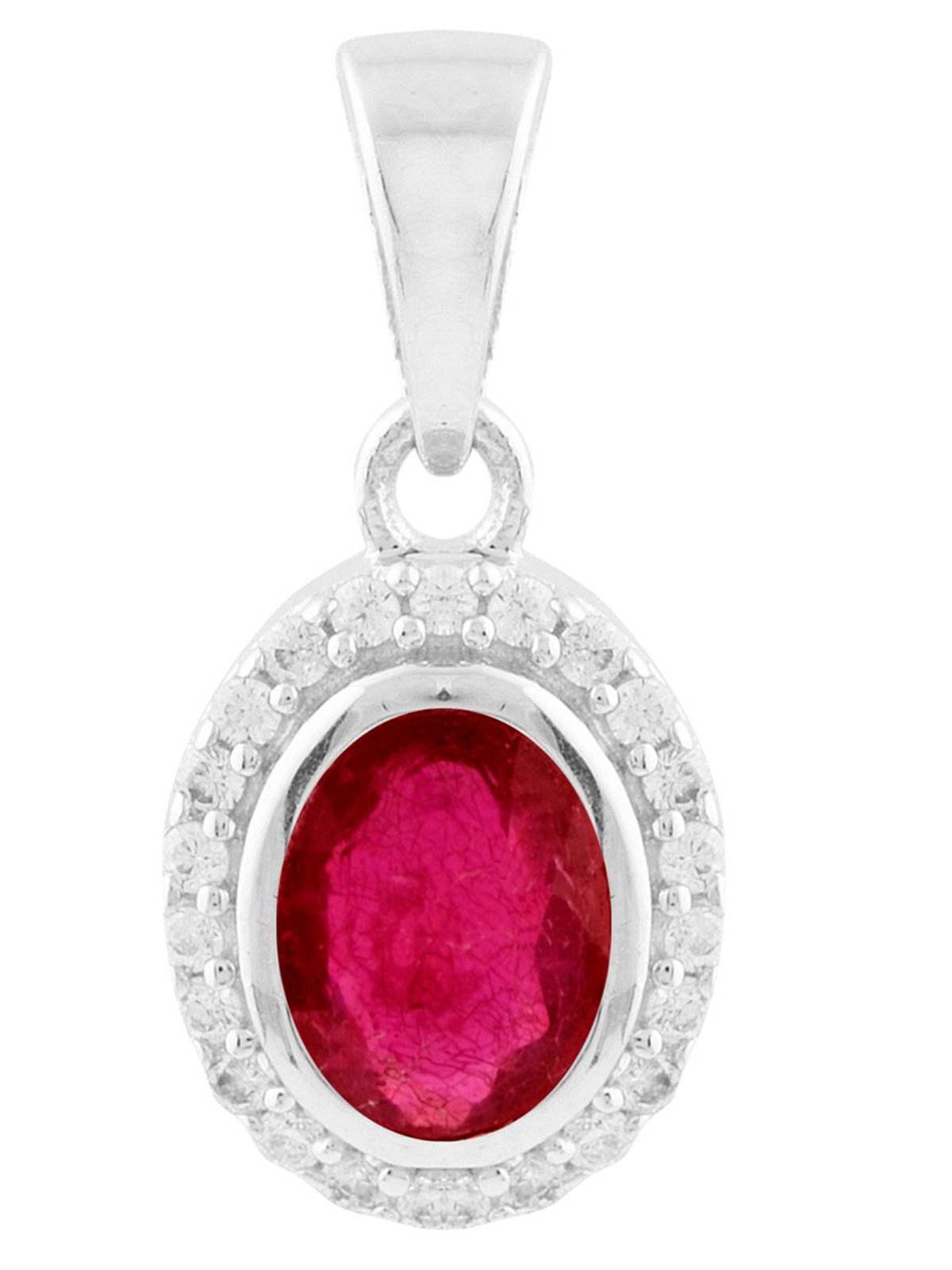 Кулоны серебро куб цирконий Рубин фото