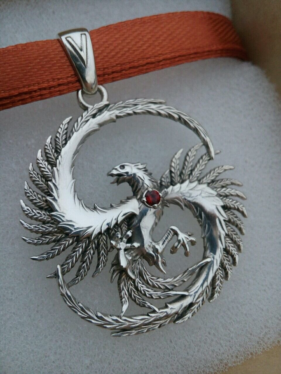 Медальон Феникс серебро