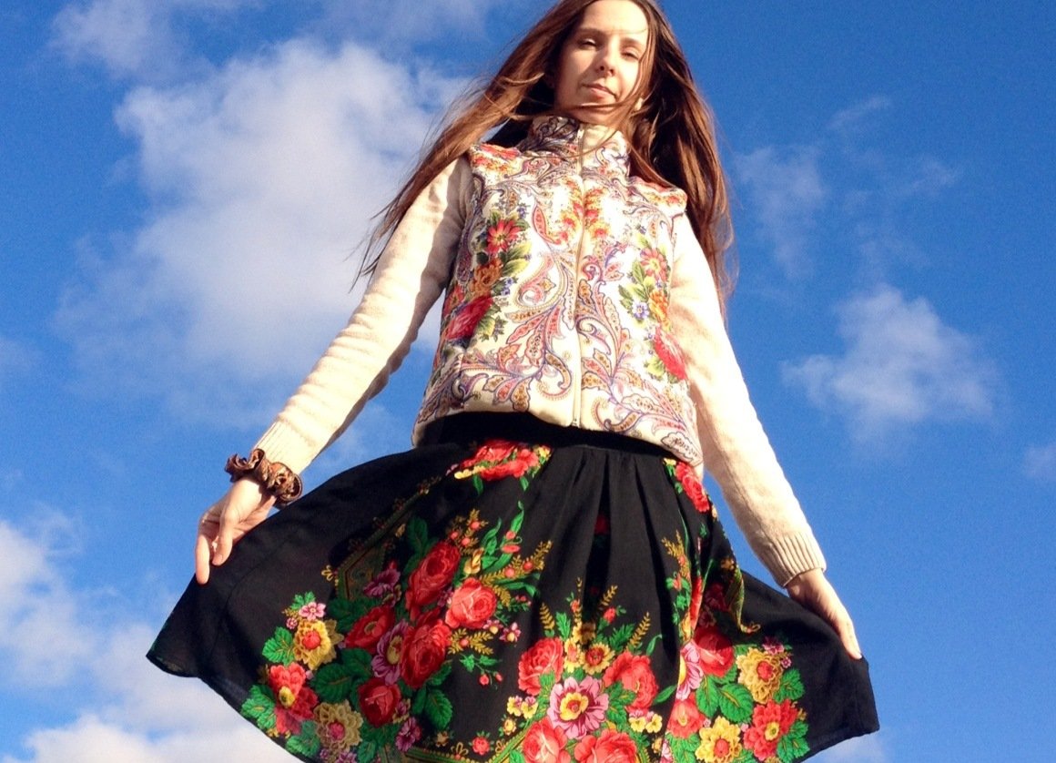 Юбка из павлопосадских пл