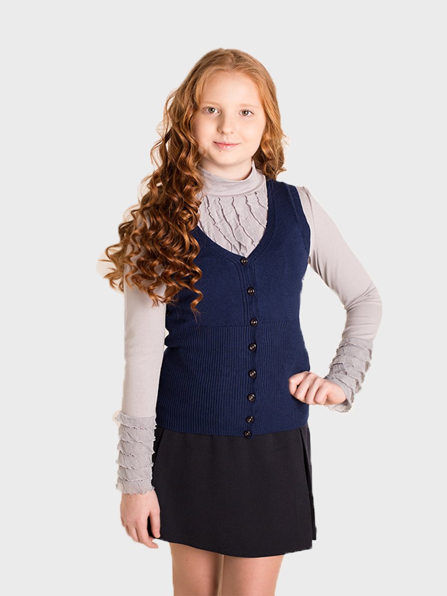 Вязаная жилетка в школу