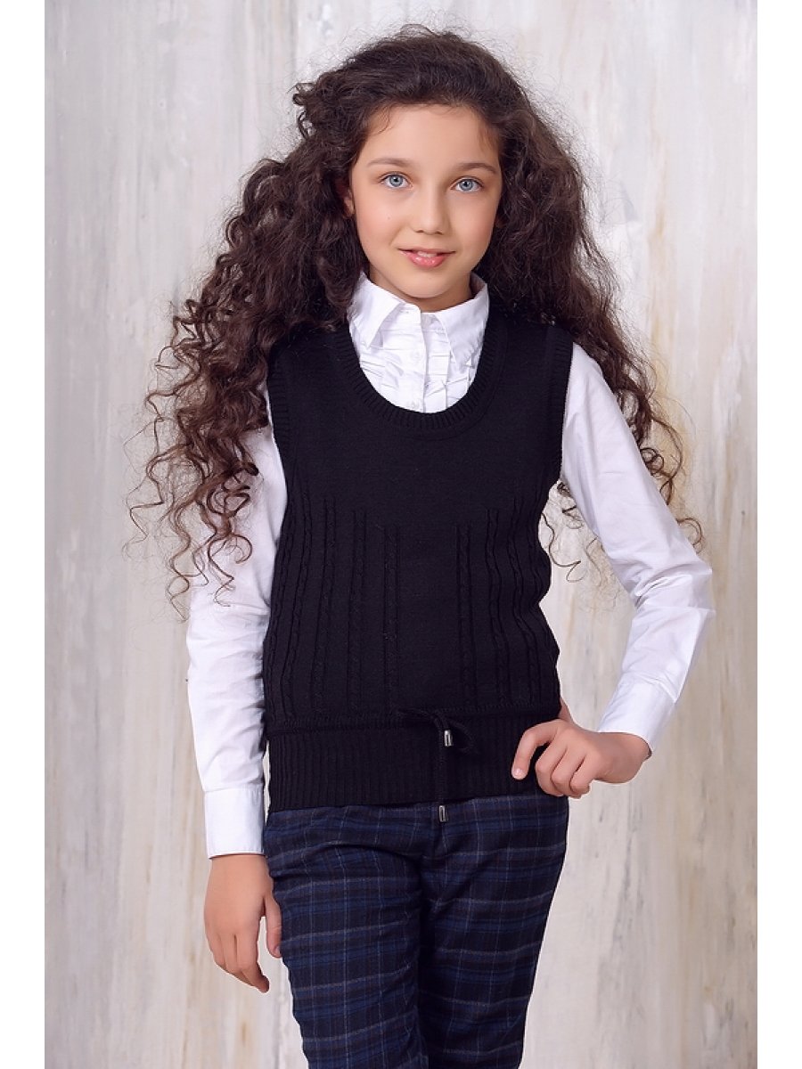 Жилетка школьная для девочки вязаная модная