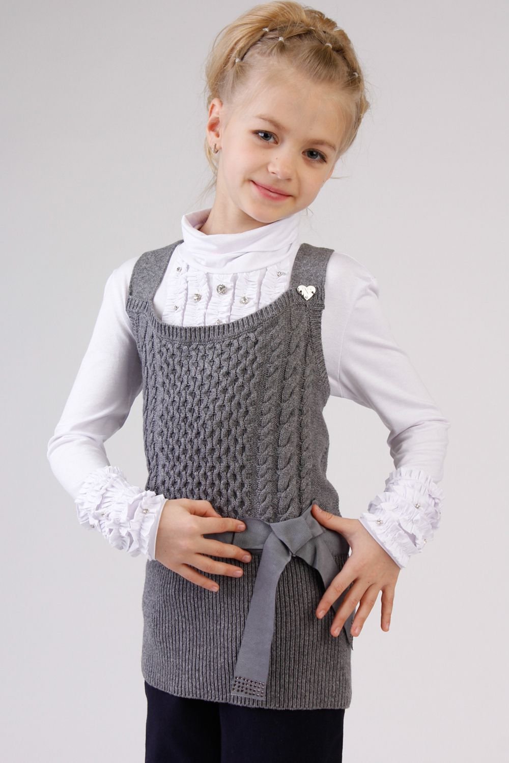 Жилеты для подростков спицами