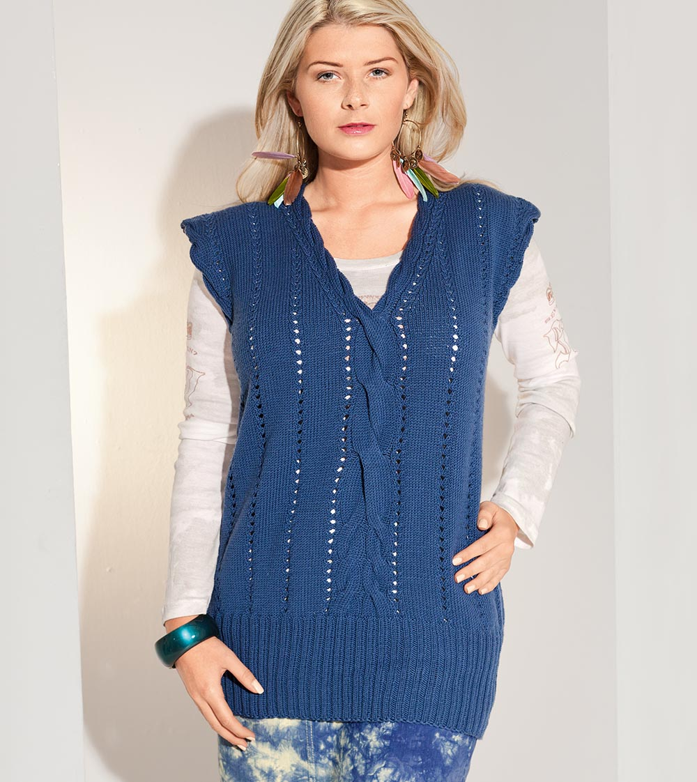 Жилет спицами