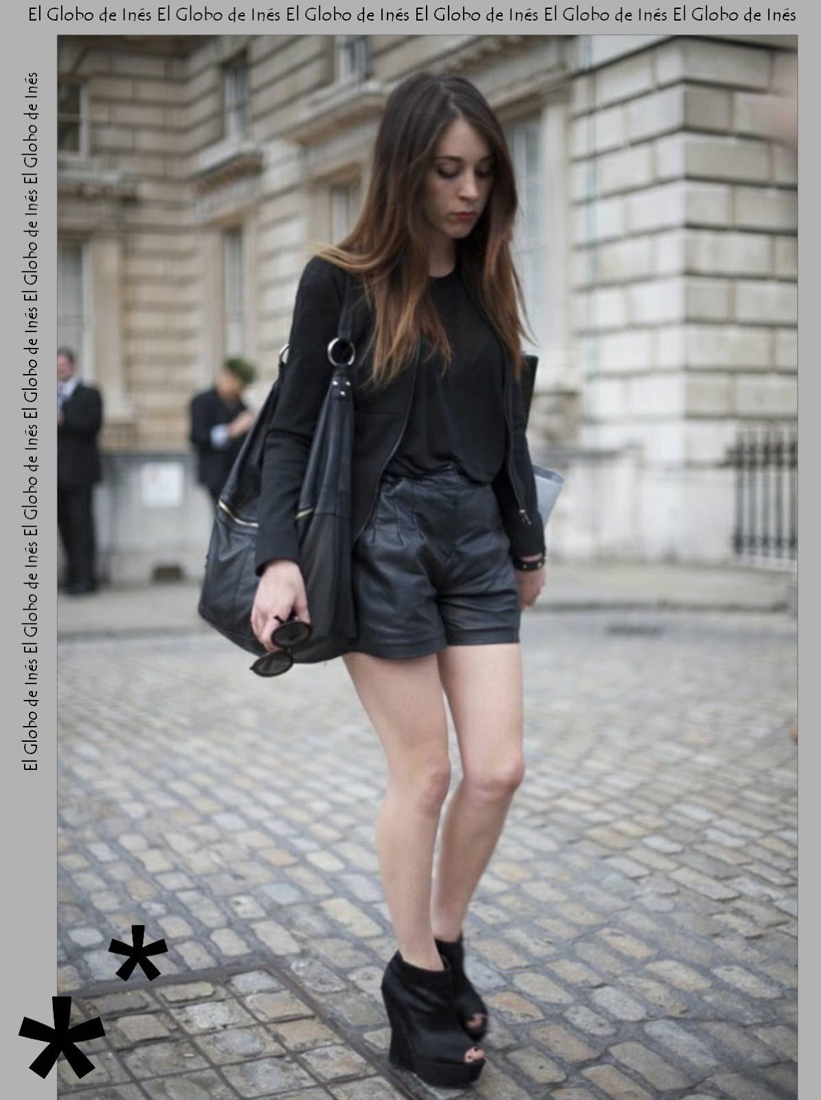 Образ с кожаными шортами