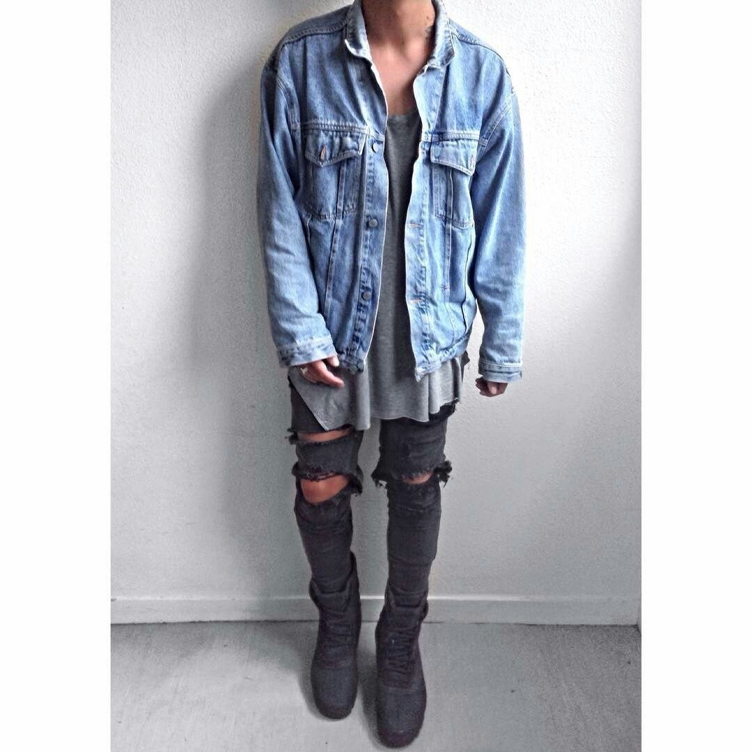 Мужской гранж стиль шорты