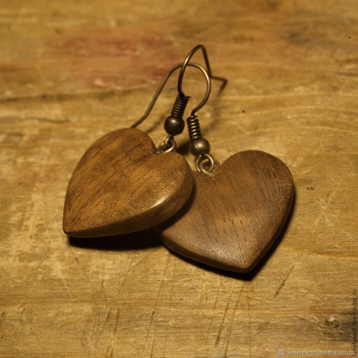 Сережки из дерева ручной работы