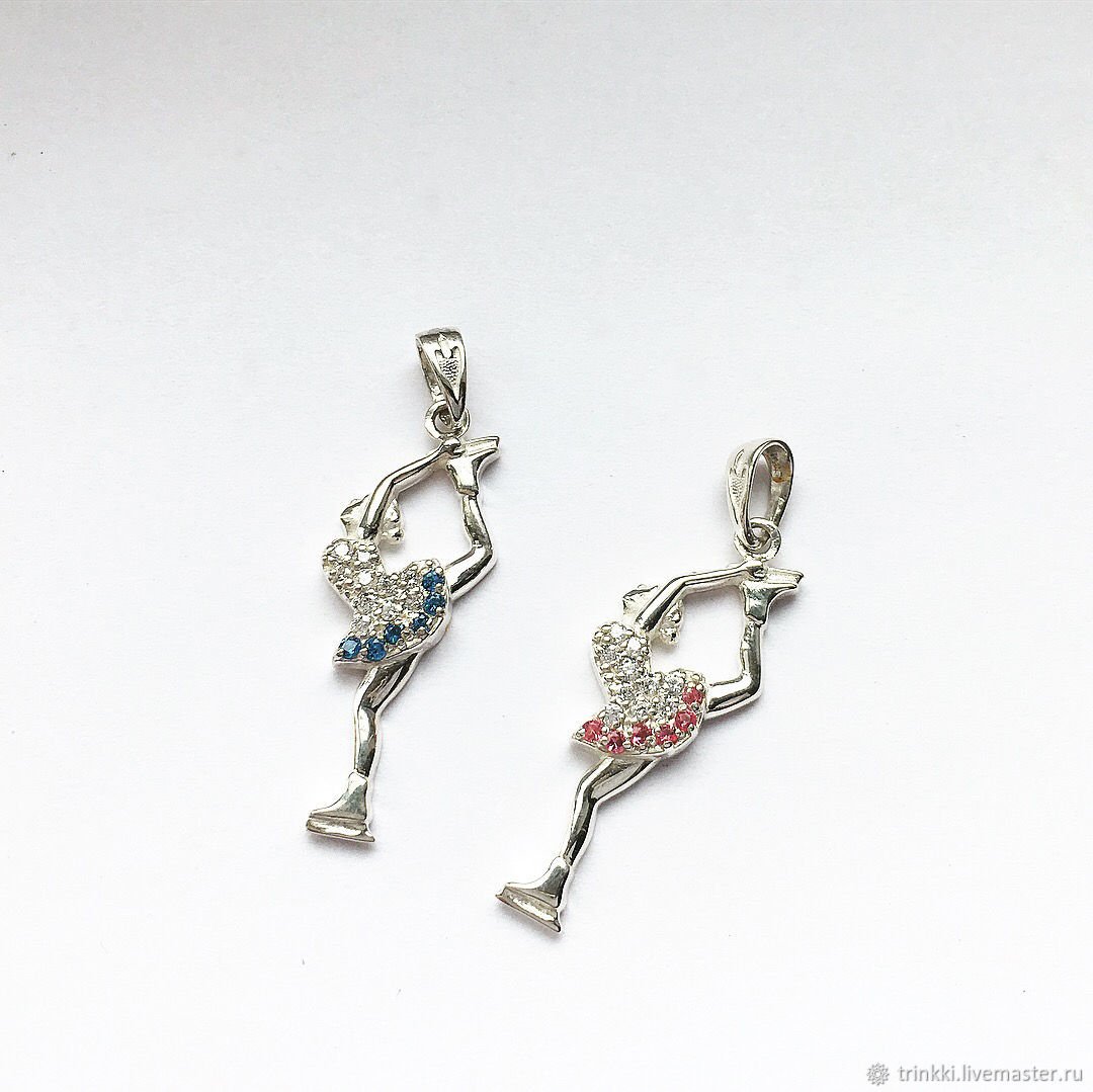 Кулон фигуристка серебро