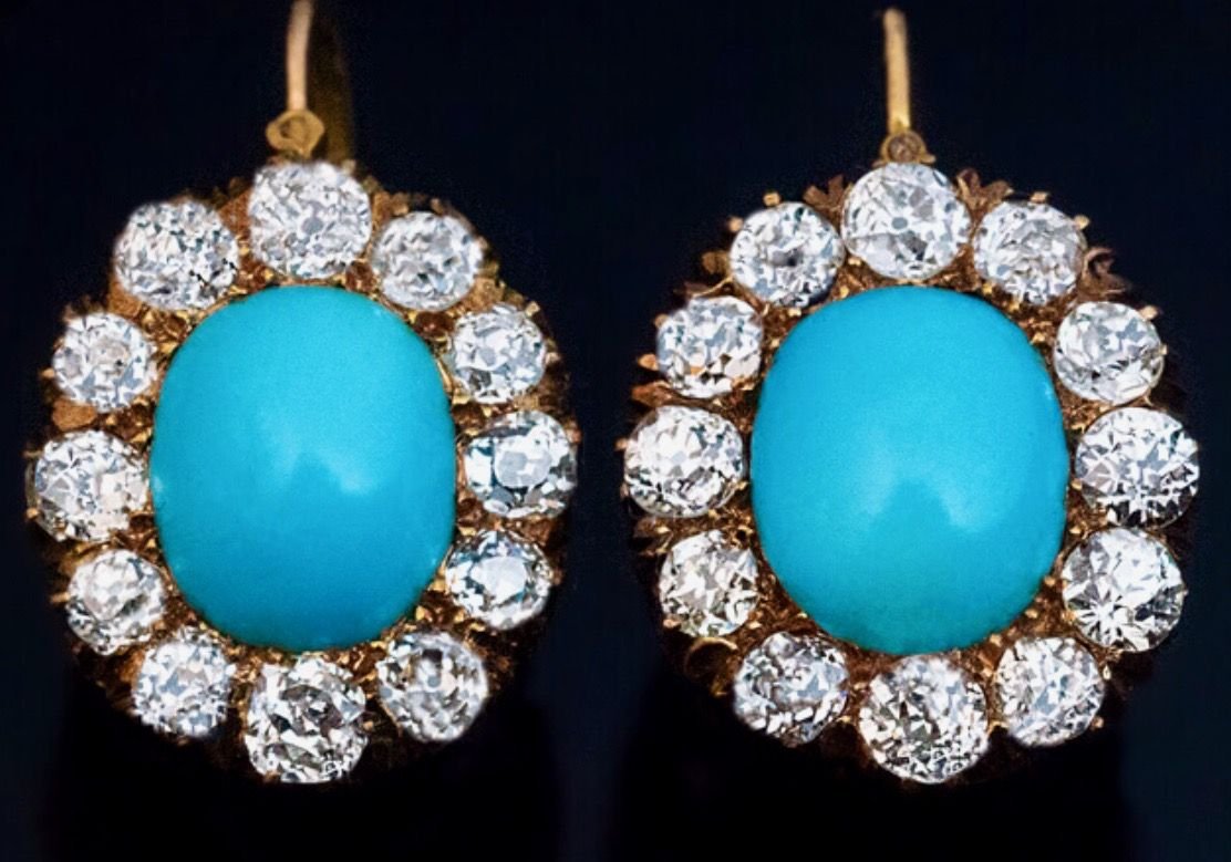 Серьги бирюзового цвета