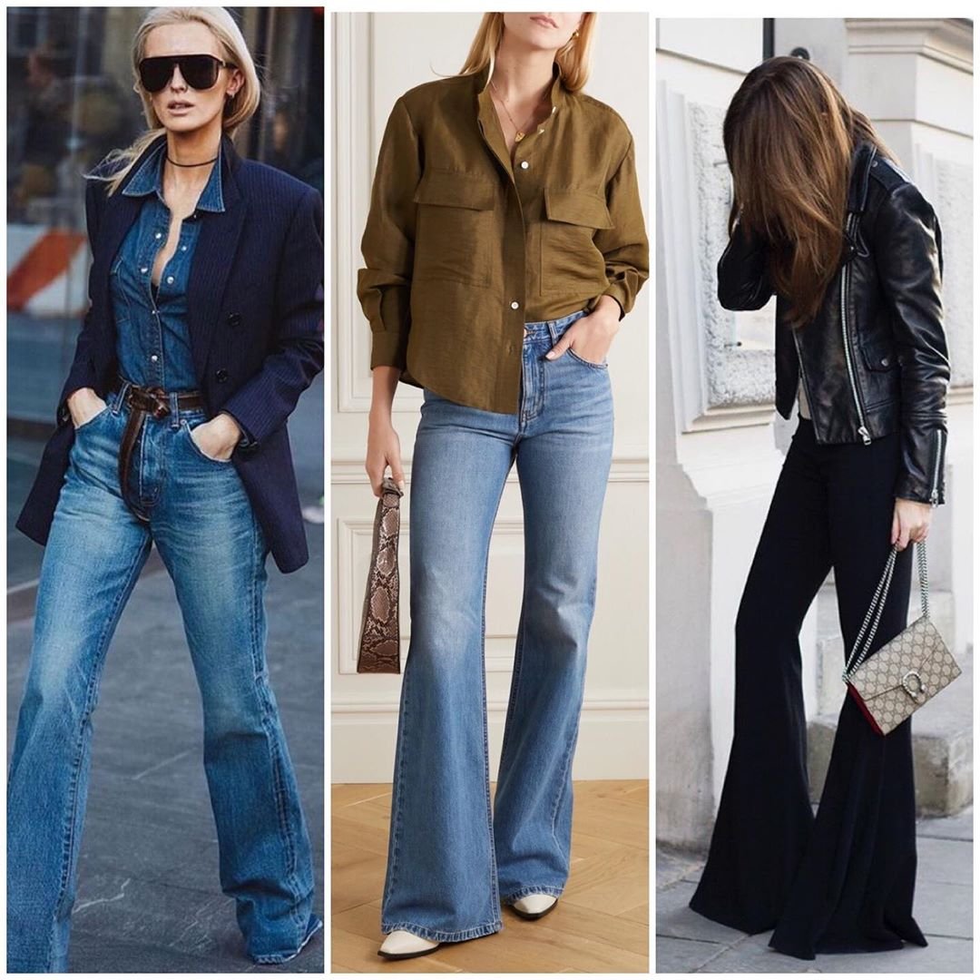 Модные джинсы клеш 2020