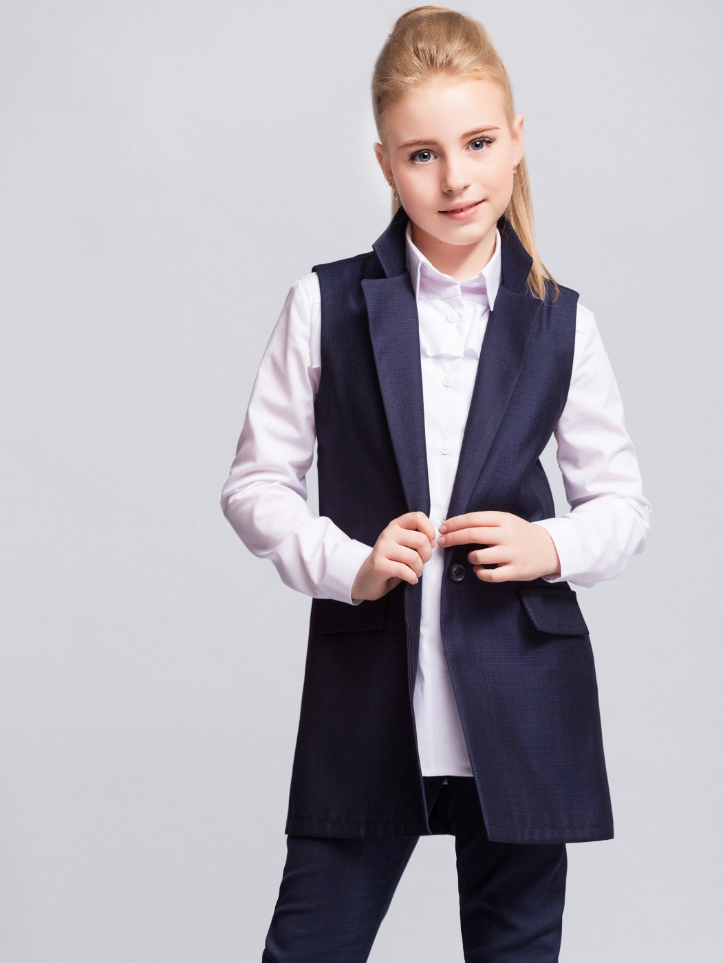 Удлиненный жилет с юбкой