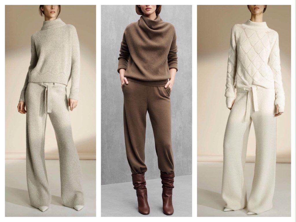 Трикотажные вязаные брюки женские