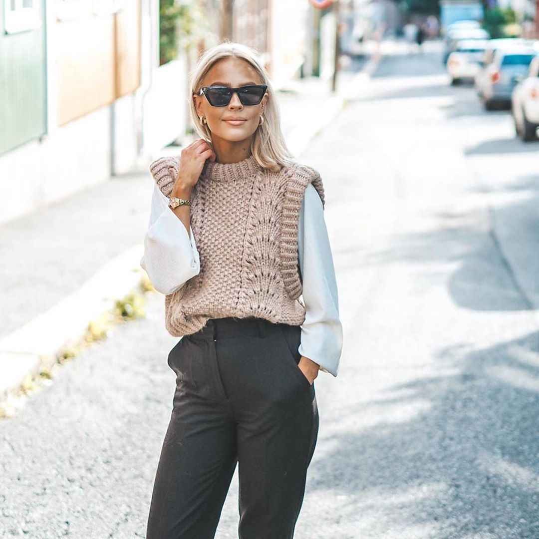 Образы с вязаным жилетом